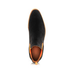 Suede + Crepe Sole Chelsea Boots // Black + Orange (Euro: 39)