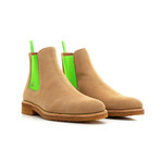 Chelsea Boot Suede // Crepe Sole // Beige + Green (Euro: 39)