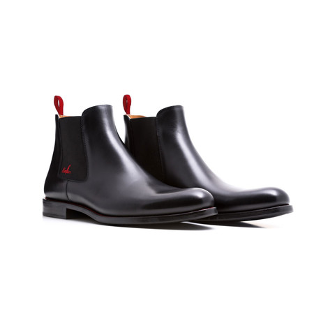 YF Calf Leather Chelsea Boots // Black + Red (Euro: 39)
