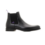 YF Calf Leather Chelsea Boots // Black + Purple (Euro: 39)