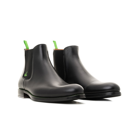 YF Calf Leather Chelsea Boots // Black + Green (Euro: 39)
