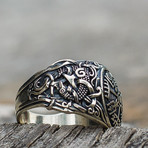 Mammen Ornament + Vegvisir Ring // Silver (14)