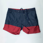 Zegna Sport // Swim Trunks // Navy + Red (XS)