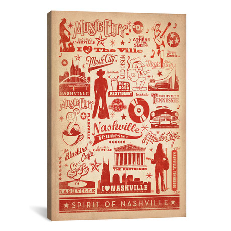 Music City Pattern Print // Anderson Design Group (26"W x 18"H x 0.75"D)