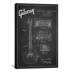 Gibson Guitar Charcoal Patent Blueprint // Aged Pixel (26"W x 40"H x 1.5"D)