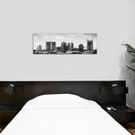 Memphis Panoramic Skyline Cityscape // Black + White (12"W x 36"H x 0.75"D)