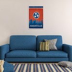 State Flag with Downtown Skyline // Anderson Design Group (18"W x 26"H x 0.75"D)