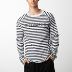 Stripe Long Sleeve Crew // Black + White (S)