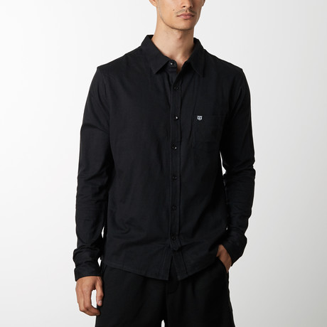 Jersey Button Down // Black (S)
