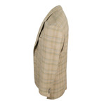 Plaid Cashmere 3 Roll 2-Button Sport Coat // Brown (Euro: 50R)