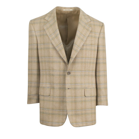 Plaid Cashmere 3 Roll 2-Button Sport Coat // Brown (Euro: 50R)
