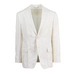 Cotton-Linen 2-Button Trim Fit Sport Coat // White (Euro: 50R)
