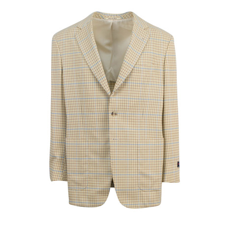 D'Avenza // Check Wool 3 Roll 2-Button Sport Coat // Brown (Euro: 52R)