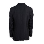 Windowpane Silk 3 Roll 2-Button Sport Coat // Black (Euro: 50R)