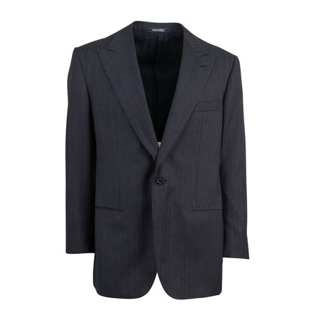Wool Peak Lapels 1-Button Sport Coat Blazer // Gray (Euro: 42R)