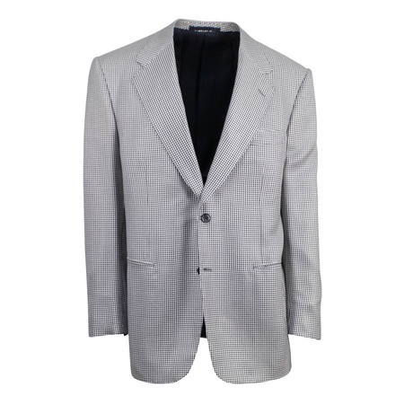 Houndstooth Wool-Silk 2-Button Sport Coat // Gray (Euro: 51R)