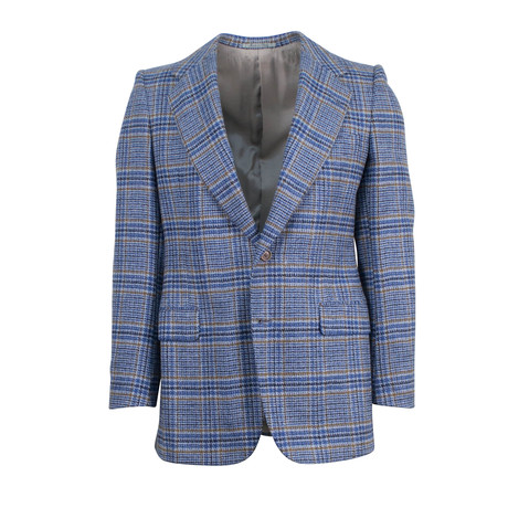 Glen Plaid Wool 2-Button Sport Coat Blazer // Blue (Euro: 50R)