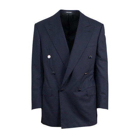 Wool Double Breasted Sport Coat Blazer // Blue (Euro: 50R)
