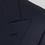 Wool Double Breasted Sport Coat Blazer // Blue (Euro: 50R)