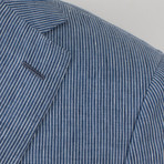 Linen 3 Roll 2-Button Trim Fit Sport Coat // Blue (Euro: 48)