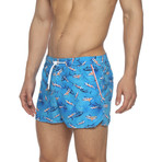 2" Barcelona Microfiber Swim Trunk // Tuna Blue (L)