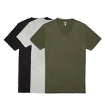 V-Neck Tee // Black + Ivy Heather + Heather Gray // Pack of 3 (XL)
