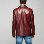 Mirocleto Leather Jacket // Claret Red (S)
