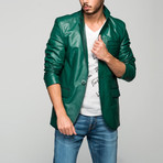 Matteo Leather Jacket // Green (XL)