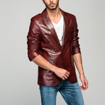 Mirocleto Leather Jacket // Claret Red (2XL)