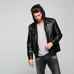Atanasio Leather Jacket // Black (XS)