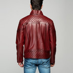 Genova Leather Jacket // Claret Red (XL)