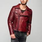 Elvezio Leather Jacket // Claret Red (XS)