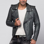Bardo Leather Jacket // Grey (XL)