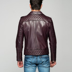 Claudio Leather Jacket // Damson (L)