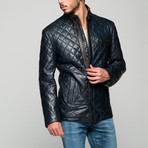 Colona Leather Jacket // Navy (L)