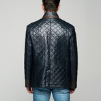 Colona Leather Jacket // Navy (2XL)