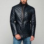 Colona Leather Jacket // Navy (S)