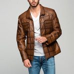 D'Ambra Leather Jacket // Antique Brown (2XL)