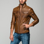 Eutalio Leather Jacket // Antique Brown (XS)