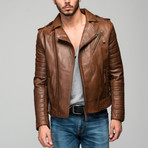 Aurelio Leather Jacket // Antique Brown (XL)