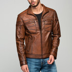 Loris Leather Jacket // Antique Brown (XL)