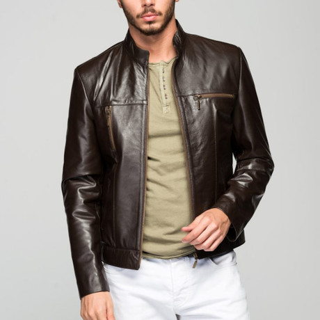 Mangiaracina Leather Jacket // Hazelnut Brown (XS)