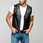 Coriolano Leather Vest // Black (L)
