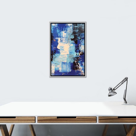 Blue Abstract II // Radiana Christova (26"W x 18"H x 0.75"D)