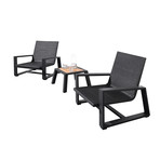 St Lucia // 3 Piece Outdoor Setting // Charcoal + Black