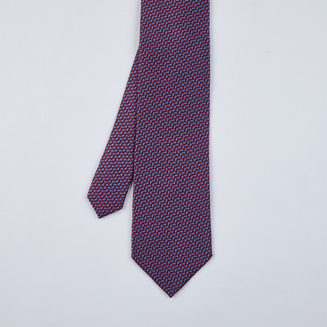 Micro Neat Woven Tie // Red