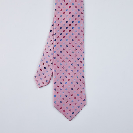 Satin Floral Neat Tie // Pink
