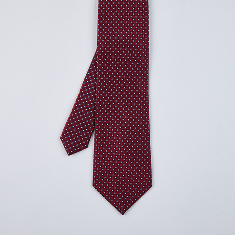 Small Neat Tie Design Tie // Deep Red