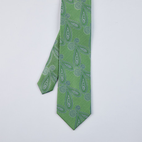 Paisley Design Tie // Lime Green