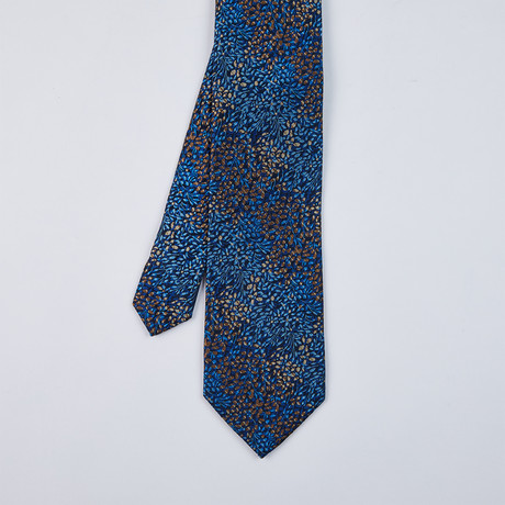 Abstract Floral Design Tie // Blue